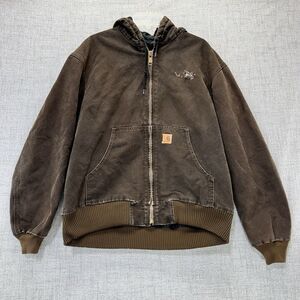 Vintage Carhartt Jacket Men's Large Canvas Quilt Lined Bomber J130 DKB